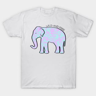 "Wild and Free" Pastel Lace Elephant T-Shirt